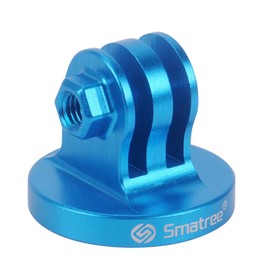 Smatree Aluminum Tripod Mount Adapter for GoPro Session,GoPro Hero Max,GoPro HERO 2018, GoPro HERO Fusion, GoPro HERO 11/10/9/8/7/6/5/4/3/2/1 Cameras Blue