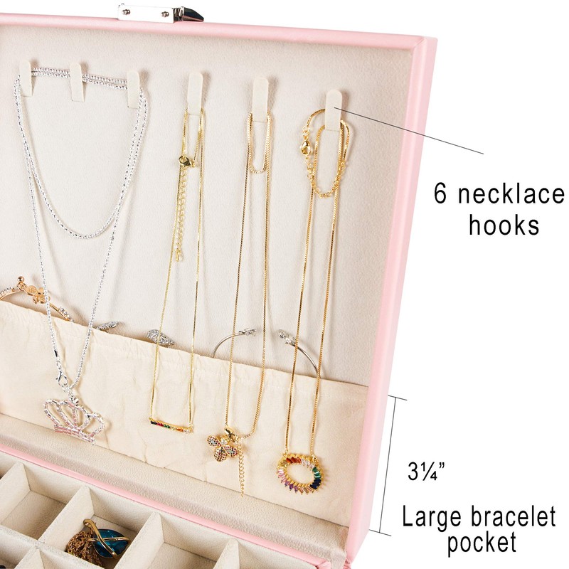 Frebeauty Earring Organizer Classic Jewelry Box 50 Slots Double Layer