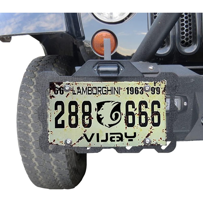 License Plate Frame Mount Compatible with 1987-2018 Jeep Wrangler JK