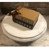 Decor Farmhouse Books, But First Coffee, Mini Wooden Book Stack,