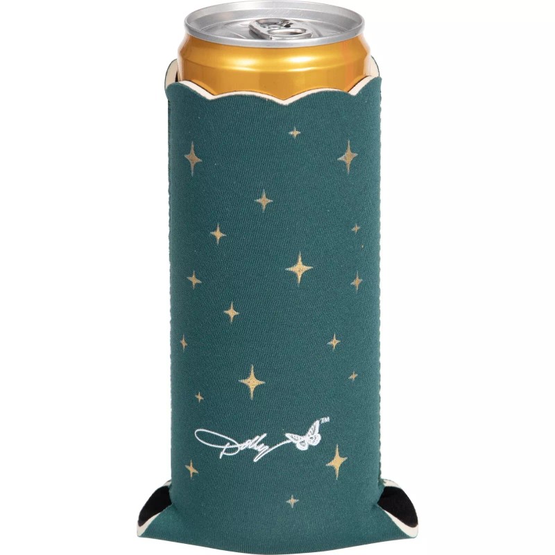 Hoffmaster Dolly Parton Slim Green Christmas Can Cooler Sleeve Polyester