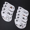 9PCS PU Leather Embroidery Waterproof Golf Putter Head Cover Iron