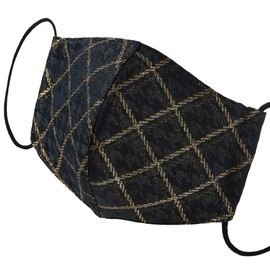 nishijin mask Nishijin Woven Mask, Made in Japan, Washable, Individually Packaged, Moisture Wicking, Quick Drying, 3D Construction, Comfortable, Luxurious, Stylish, Black Grace