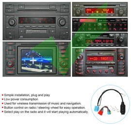 Car Radio Adapter Cable AUX Cable Car Radio Adapter Plug, 20 Pin/8 Pin Car Radio Adapter Compatible Bluetooth 5.0 Suitable for A3 8L 8P TT