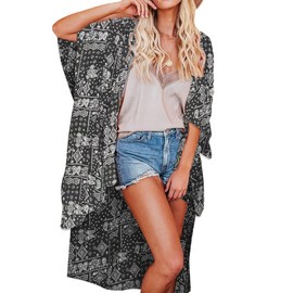Alaster Queen Women's Beach Cover Up Ladies Long Kimono Cardigan Oversized Longline Beachwear