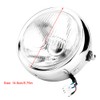 Universal Motorcycle Retro Silver Shell White Lens Headlamp Front Headlight
