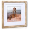 Square 12x12 Rustic Picture Frame, Decorative Distressed Beaded Detailing, Natural
