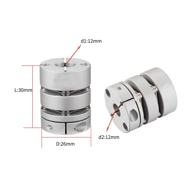 CHANCS D26 L30 Membrane Motorcycle Flexible Coupling Bore 12 mm