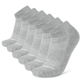 Closemate Mens Ankle Socks Cushioned Athletic Low Cut Socks Cotton Sport Short Socks 6 Pairs(6 Grey, Size M)