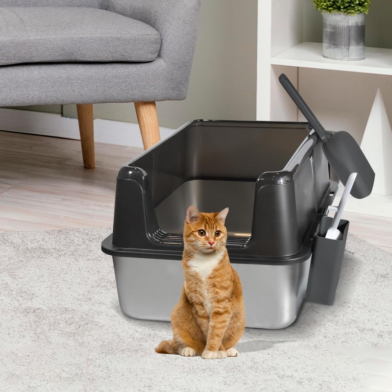 Stainless Steel Litter Box with Lid, XL Large Extra Large