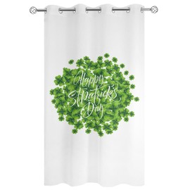 Tersuger 1 Panel Waterproof Outdoor Curtains 108 inches Long for Patio Happy St. Patrick's Day Lucky Shamrock Indoor Outdoor Privacy Curtain Light Filter Grommet Drapes for Porch Cabana Pergola