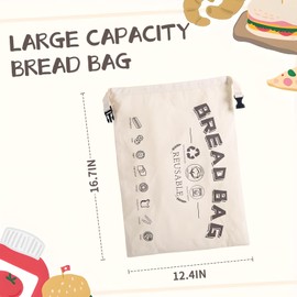 DrosoKing, Beesaw Bread Bag, Beeswax Bags for Sourdough, 2 Pack Reusable Sourdough Bread Bags for Homemade, Cotton Waxed Storage, Keep Your Loaf Fresh for Days, 16.7x12.4in Large Capacity & Portable