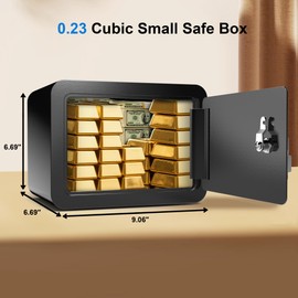 Safe Box, 2.0 cub Home Safe Caja Fuerte Para Dinero Money Safety Box for Cash Documents Small Safes for Home with Digital Electronic Keypad & Removable Shelf (2.0 Cubic Feet)