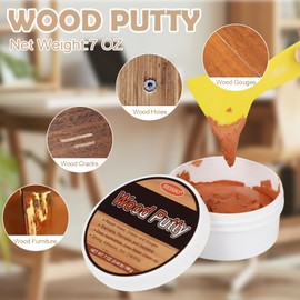 SEISSO Wood Putty, Mahogany Wood Filler Paintable, Wood Putty Outdoor Waterproof, Wood Repair Putty Stainable, Wood Furniture Repair kit - Restore Wooden Table, Cabinet, Floors, Door