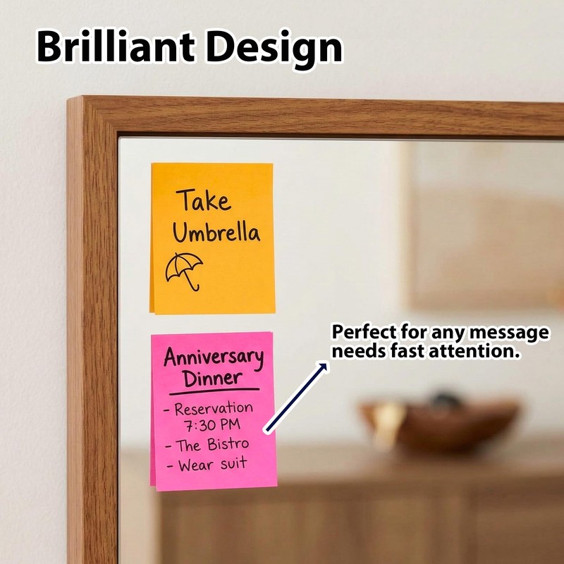 BAZIC Products Sticky Notes 1.5x2 Neon Color Post Stickies, Self