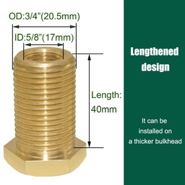 Joywayus 3/8" NPT Female 1/2" Male Brass Bulkhead Fitting Bulk Head Bulkhead Tank Fitting Coupler (Pack of 2)