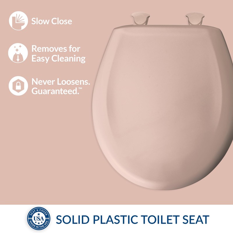 Bemis Classic Colors Slow Close Toilet Seat, Easy Clean Hinges