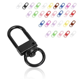 HERKINDNESS Mini Carabiner Keychain, 40 Pieces Mini Carabiner with Swivel Buckle, Key Ring Rings, Random Colour, for Hanging Keys, Cards, colour