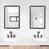 Wavy Rectangular Bathroom Mirror with Scalloped Metal Frame - Modern