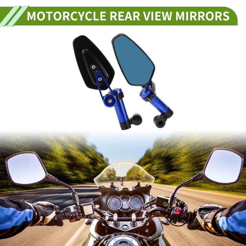 HOPESPANNER Universal Motorcycle Rear View Mirrors Adjustable Side Rearview Mirror