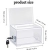 Acrylic Donation Box, Transparent Ballot Box with Key Lock, Lockable