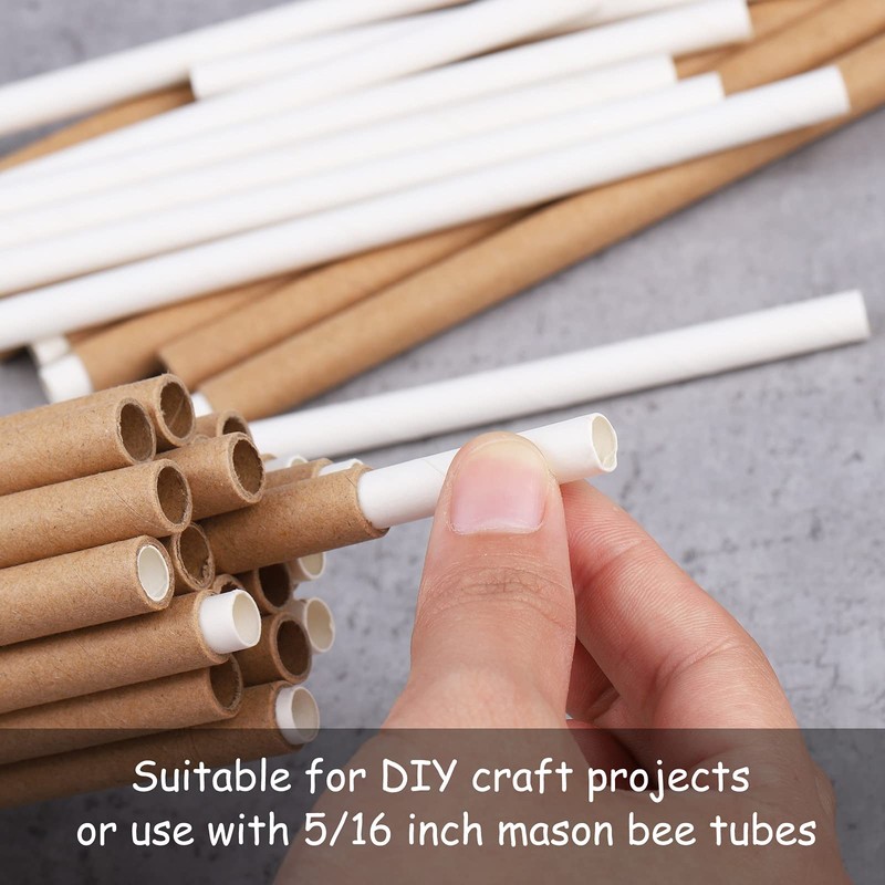 ELCOHO 200 Pieces Bee Tube Refill Mason Bee Paper Inserts