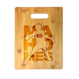 Football Sports Athletic Player Laser Engraved Bamboo Cutting Board - Wedding, Housewarming, Anniversary, Birthday, Father's Day, Gift (Mahomes #15)