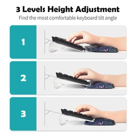 AIMSA Keyboard Stand and Wrist Rest, Easy Typing Comfortable Ergonomic Acrylic PC Keyboard Holder with Wrist Support for Working, Office & Home, Flowers Plants