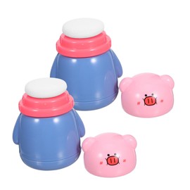 FRCOLOR 2pcs Refillable Powder Puff Case for Body Care Portable Talcum Powder Bottle with Integrated Puff for Travel and Daily Use Prevents Contamination and Ensures Precise Application