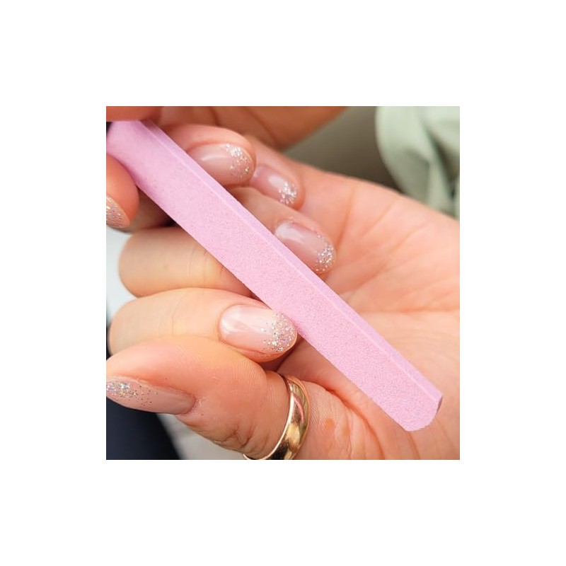 Lima de uñas (2 unidades, cerámica), color rosa