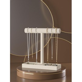 Ausalivan Bracelet and Necklace Holder,Velvet Jewelry Necklace Display Organizer Stand,bracelet Holder for Selling,Bracelet and Necklace Storage Tree (Style 1（Beige）)