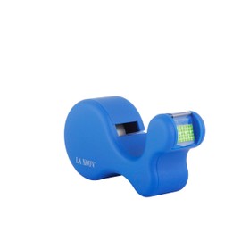 Premium Desktop Tape Dispenser – Weighted Non-Slip Base, Smooth Cutter, 1 Roll Included, Modern Blue Design for Office or Home Use