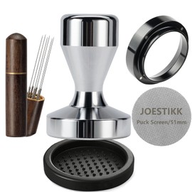 Espresso Accessories Kit 51mm Tamper: Espresso Tamper Kit with 51mm Coffee Tamper, Puck Screen, Dosing Funnel, WDT Tool, Tamper Mat | Espresso Kit Fits Espresso Coffee Machines of 51mm Portafilters