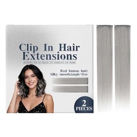 Extensiones de Cabello con Clip, Color Gris Plata