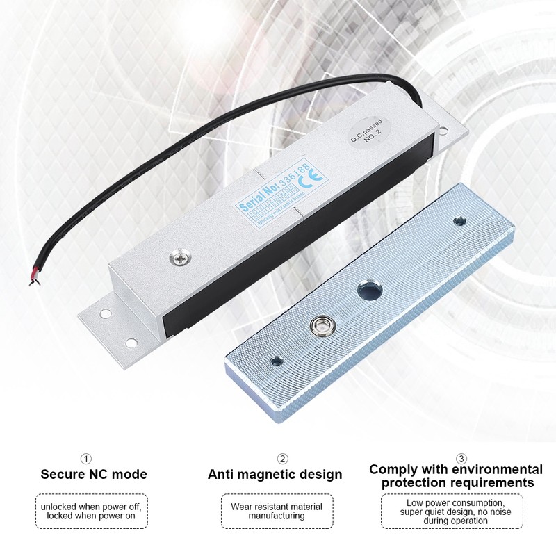 DC12V 180KG/350Lbs Electric Magnetic Lock Holding Force Electromagnet Lock Secure