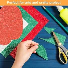 20 Sheets 10 Colors Glitter Cardstock，250 GSM A4 Glitter Paper Cardstock，for cricut cardstock 、Crafts、DIY Projects、graduation cap