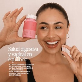CARO FIT | Probióticos Fem Para Mujer Con 8 Billones UFC Por Porción Y Arándano Rojo | Con Inulina FOS Y 8 Cepas De Lactobacillus | Apoya Equilibrio F
