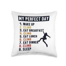 Climbing Perfect Day Outdoor Speed Sport Free Climbing Throw Pillow