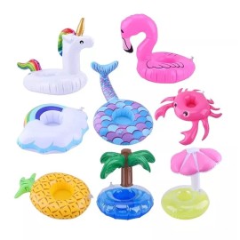 KFMX 12porta Vasos Inflables Surtido Verano Palmera Flamingo Dona