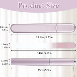 Mabor 2 Pcs Glass Nail File with Case, Fingernail Files for Natural Nails Care Glass Shiner Polisher for Travel Salon Stocking Stuffers for Women Girl Wife
