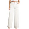 Sidefeel White Jeans Women Wide Leg High Waisted Stretchy Straight