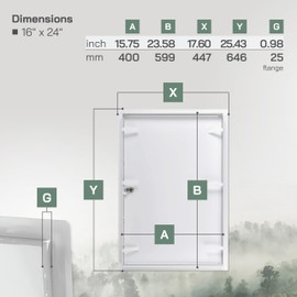 Vent Systems Lockable Access Panel for Drywall 16 x 24 Inch - Wall Hole Cover - Metal Access Door with Key - Plumbing Access Panel for Drywall - Service Shaft Crawl Space Door - Ceiling Access Panel