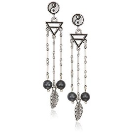 Alex and Ani Women's Yin Yang Chandelier Earrings, Rafaelian Silver, One Size