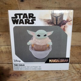 BIOWORLD MERCHANDISE The Mandalorian The Child Salt & Pepper Shakers Set, Grogu & Pod Figural Ceramic