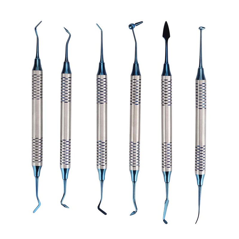 6Pcs Professional Dental Composite Resin Filling Spatula Restoration Instrument Tool