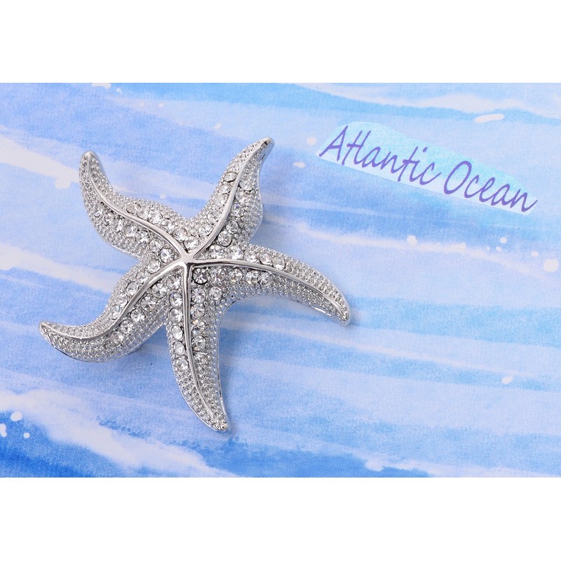 OBONNIE Broche de perlas de estrella de mar de cristal