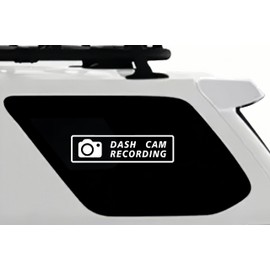 Pack of 2 Dash Cam Inspired Funny Car Decal - 6 Inch Wide HD CCTV Camera Vinyl Sticker for Bumper & Window | Perfect for Dashboard Recording Fans