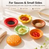 6-Piece Stackable Ceramic Burger Plate Set for Sauces & Dips