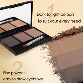 Eyebrow Eyebrow Powder Palette, Dark Brown Light Brown Brow Powder Shaping Kit Eyebrow Filler Brow Tint Root Touch Up Face Contour Hairline Powder, Natural Waterproof Long Lasting Make-Up Palette