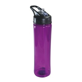 NuFazes 25 Oz Purple Plastic Water Bottle with Flip Up Straw